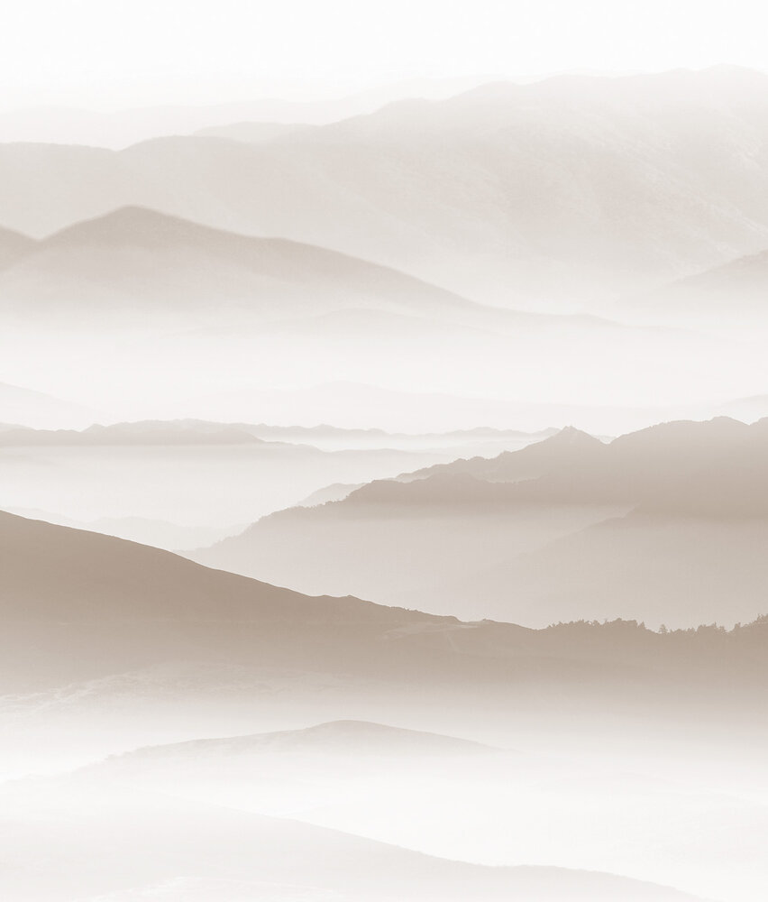 Abstract behang Mountain Mist, beige, afwasbaar Abstract behang Mountain Mist, beige, afwasbaar