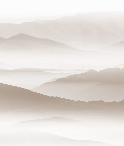 Abstrakte Tapete Mountain Mist, beige, waschbar