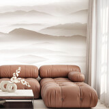 Abstract behang Mountain Mist, beige, afwasbaar Abstract behang Mountain Mist, beige, afwasbaar