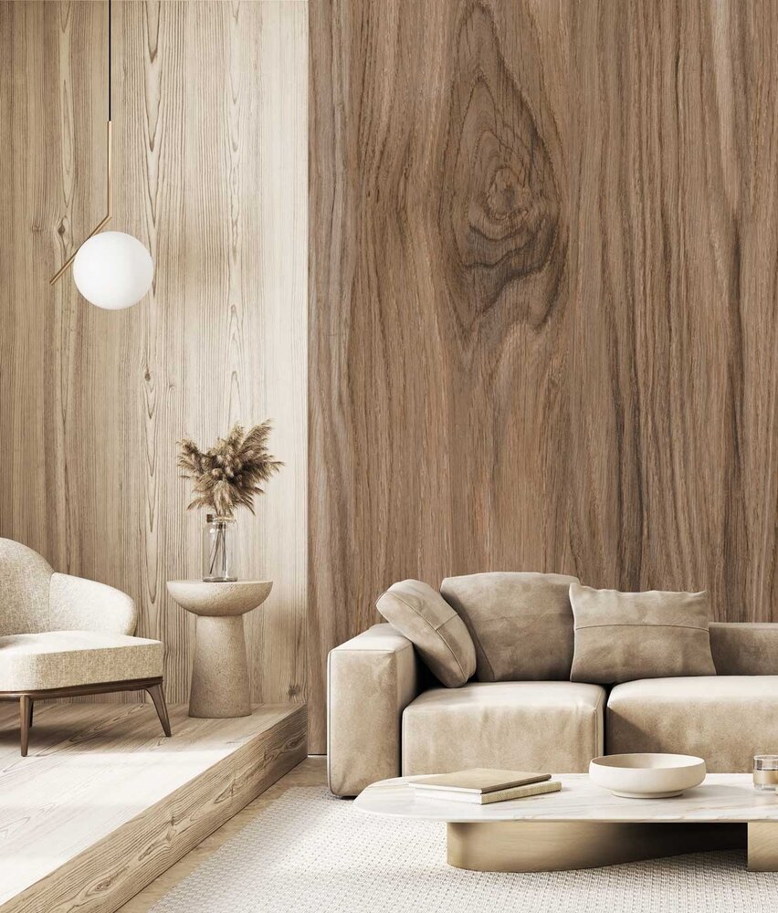 Holztapete Timber Essence, braun, waschbar