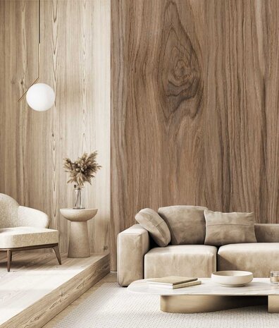 Hout behang Timber Essence, bruin, afwasbaar Hout behang Timber Essence, bruin, afwasbaar