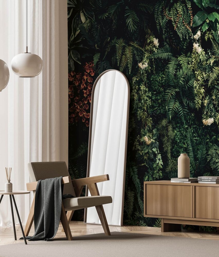 Bladeren behang Suspended Oasis, groen, afwasbaar Bladeren behang Suspended Oasis, groen, afwasbaar