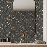 Bloemen behang English Garden Delight, grijs, afwasbaar Bloemen behang English Garden Delight, grijs, afwasbaar