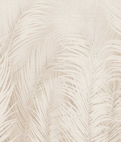 Bladeren behang Palm Paradise, beige, afwasbaar