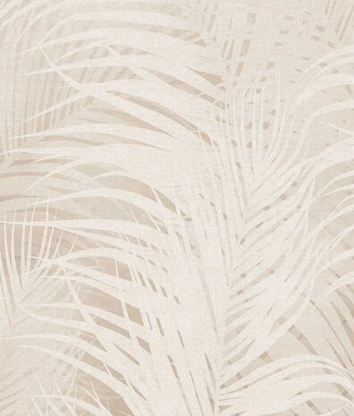 Bladeren behang Palm Paradise, beige, afwasbaar