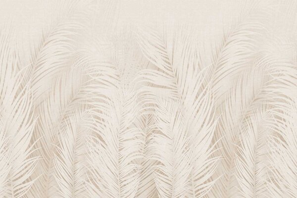 Bladeren behang Palm Paradise, beige, afwasbaar