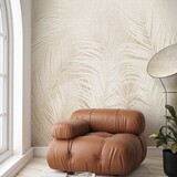 Bladeren behang Palm Paradise, beige, afwasbaar Bladeren behang Palm Paradise, beige, afwasbaar