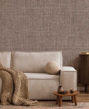 Behang textiel look Fabric Harmony, taupe, afwasbaar