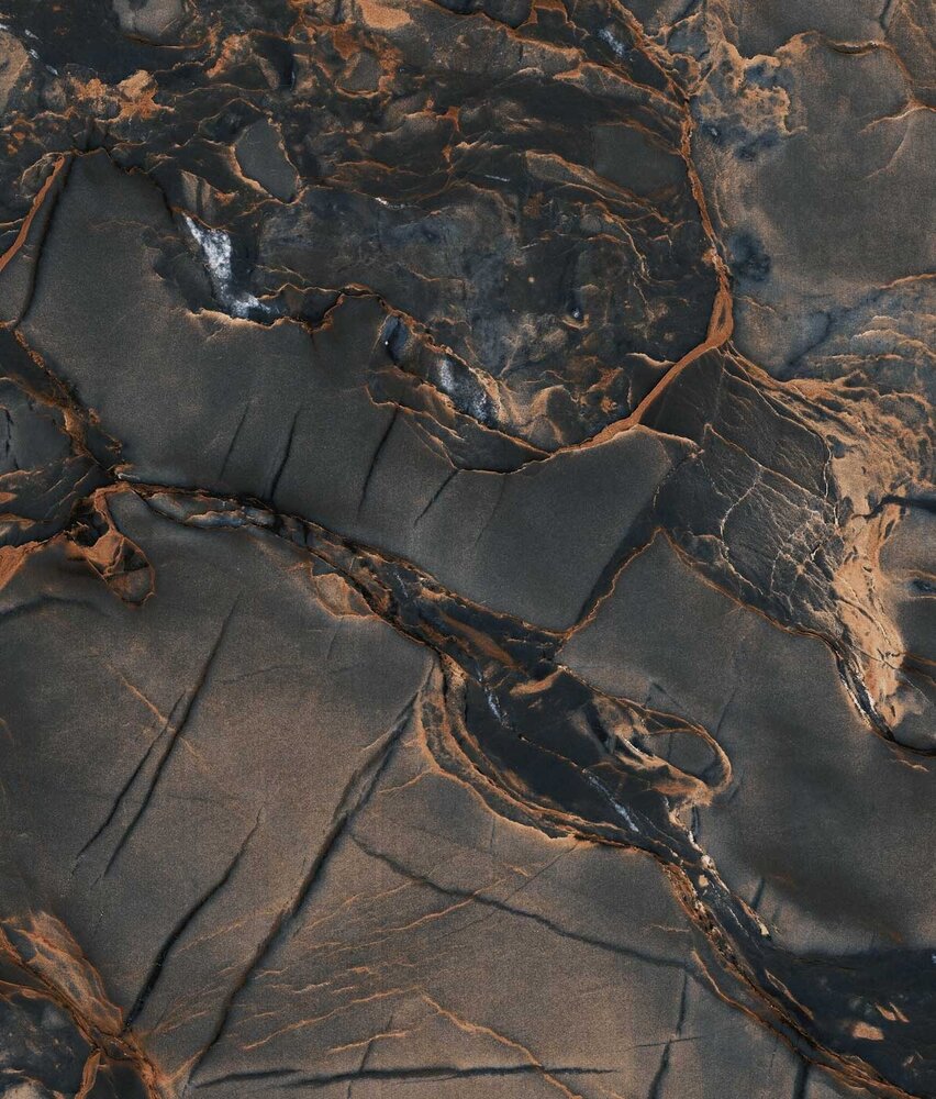 Marmer behang Marbled Copper Glow, bruin, afwasbaar Marmer behang Marbled Copper Glow, bruin, afwasbaar