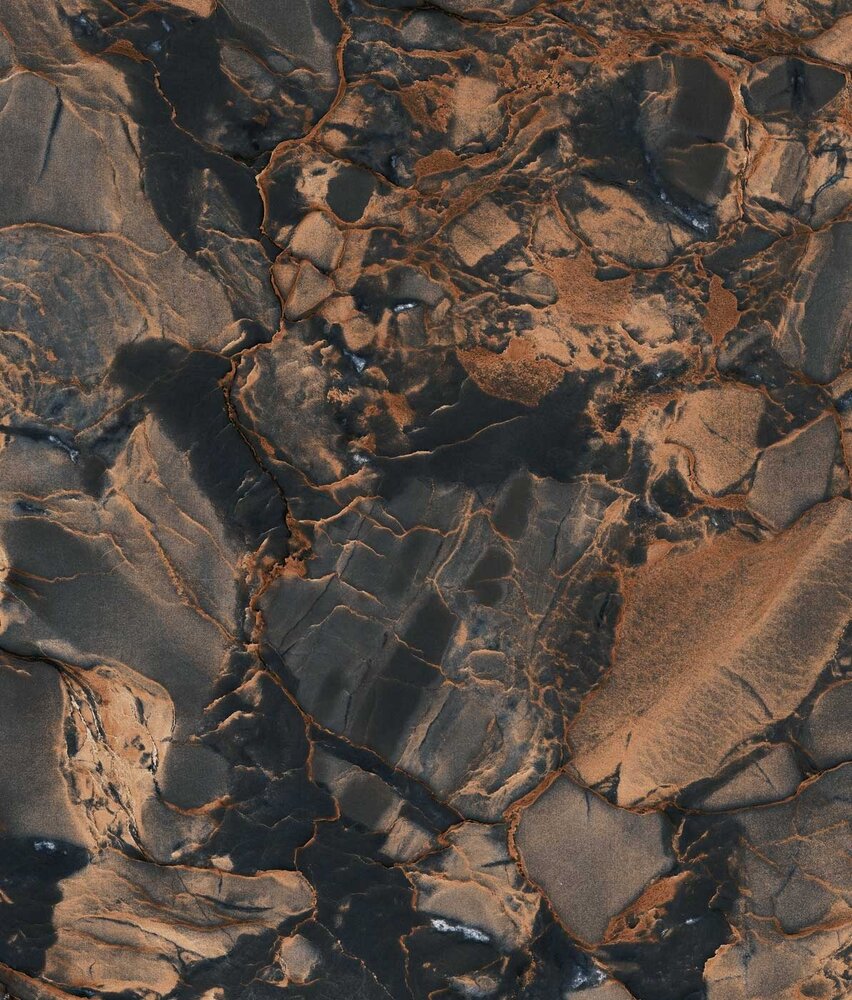 Marmer behang Marbled Copper Glow, bruin, afwasbaar Marmer behang Marbled Copper Glow, bruin, afwasbaar