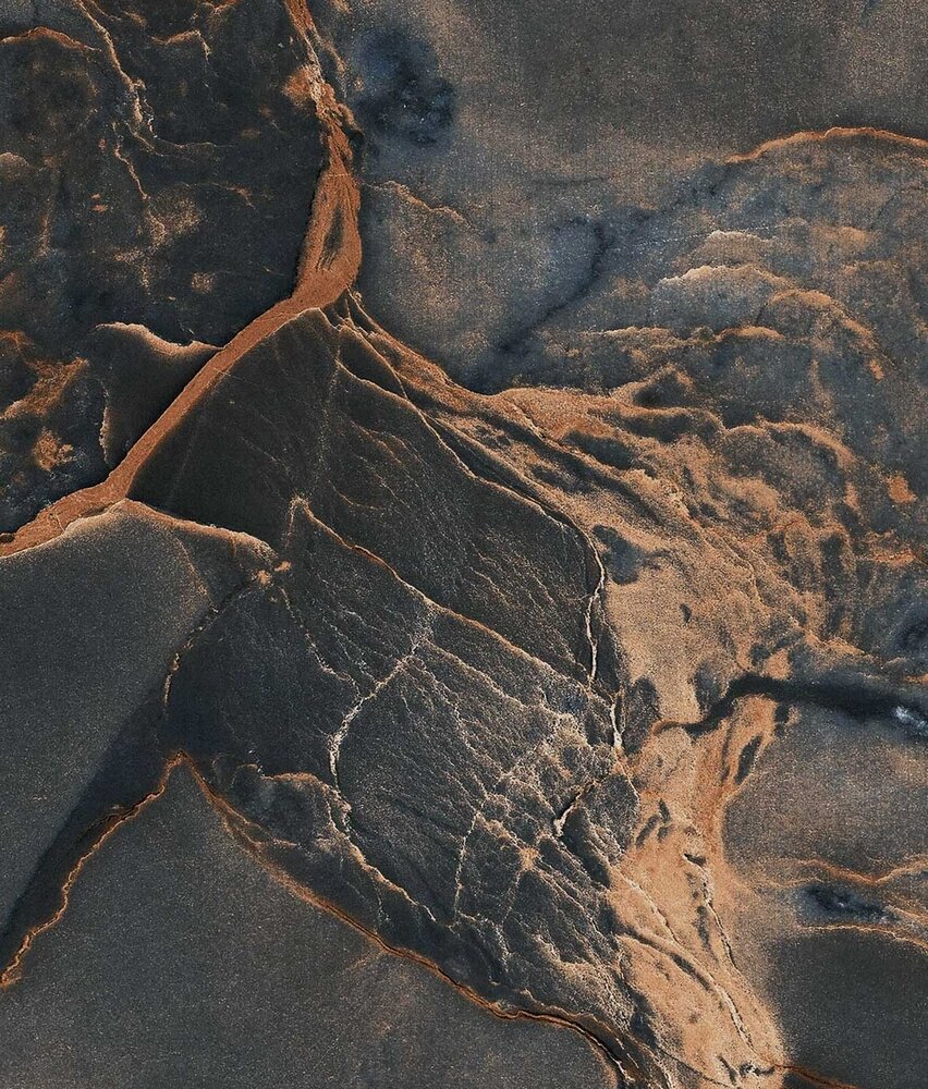 Marmer behang Marbled Copper Glow, bruin, afwasbaar Marmer behang Marbled Copper Glow, bruin, afwasbaar