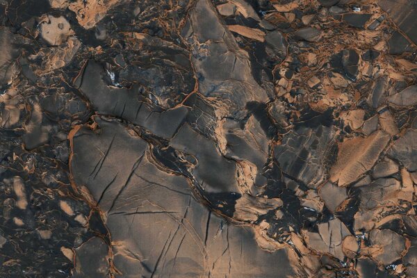 Marmer behang Marbled Copper Glow, bruin, afwasbaar Marmer behang Marbled Copper Glow, bruin, afwasbaar