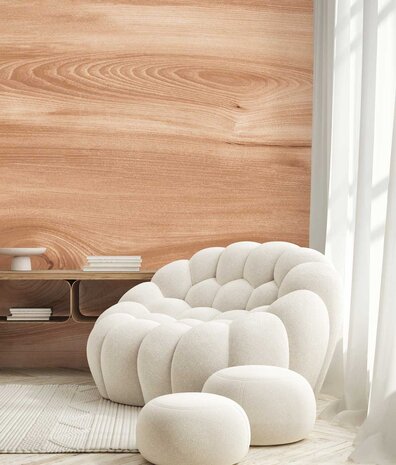 Hout behang Luminous Timber, bruin, afwasbaar