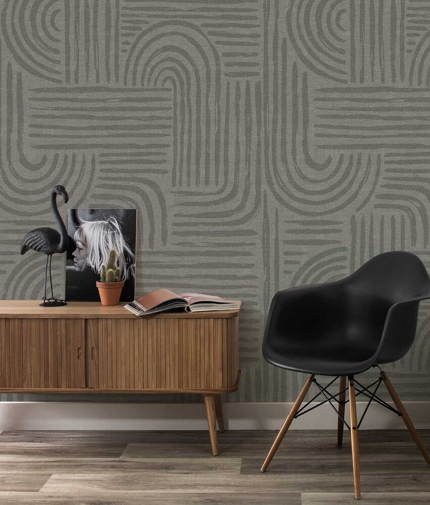 Vintage wallpaper Retro Elegance, gray, washable Vintage wallpaper Retro Elegance, gray, washable