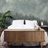 Landschappen behang Enchanted Woodlands, groen, afwasbaar Landschappen behang Enchanted Woodlands, groen, afwasbaar