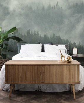 Landschappen behang Enchanted Woodlands, groen, afwasbaar Landschappen behang Enchanted Woodlands, groen, afwasbaar