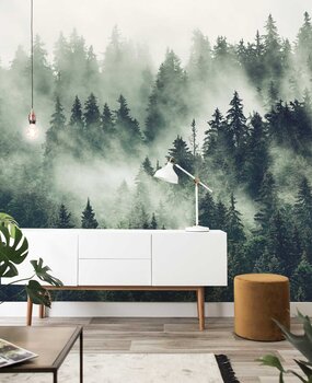 Bossen behang Mystical Grove, groen, afwasbaar Bossen behang Mystical Grove, groen, afwasbaar