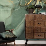 Marmortapete Emerald Gilded Marble, grün, waschbar Marmortapete Emerald Gilded Marble, grün, waschbar