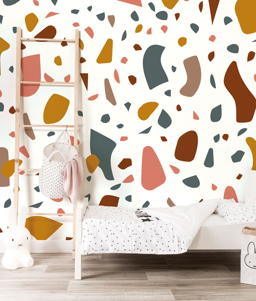 Children's wallpaper dots Rainbow Stones, washable Children's wallpaper dots Rainbow Stones, washable