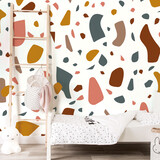 Kinderbehang stippen Rainbow Stones, afwasbaar Kinderbehang stippen Rainbow Stones, afwasbaar