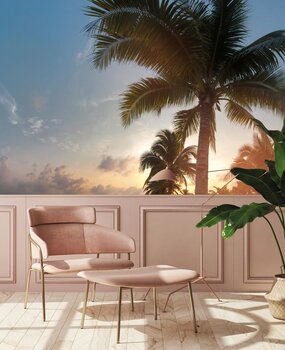 Palm fotobehang Palm Paradise, afwasbaar Palm fotobehang Palm Paradise, afwasbaar