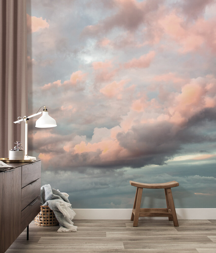 Wolken behang Sunlit Cloudscapes, afwasbaar