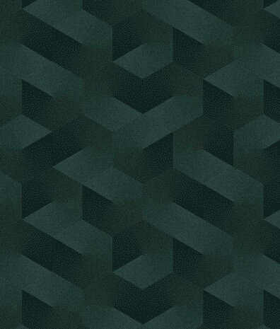 Abstrakte Tapete Dark Emerald Symmetry, grün, waschbar