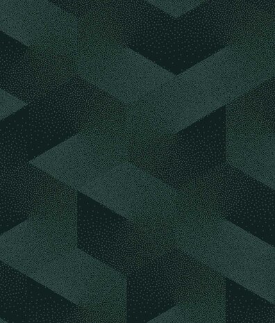 Abstract behang Dark Emerald Symmetry, groen, afwasbaar Abstract behang Dark Emerald Symmetry, groen, afwasbaar
