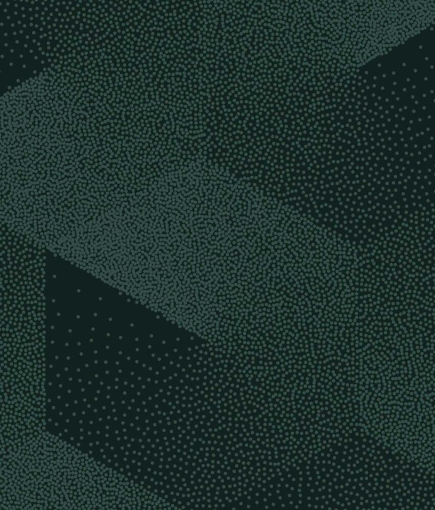 Abstrakte Tapete Dark Emerald Symmetry, grün, waschbar