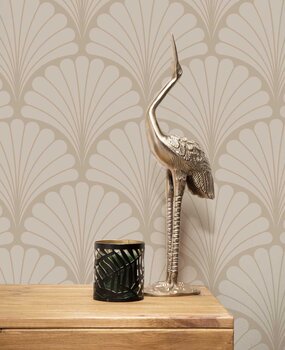 Retro behang Vintage Elegance, beige, afwasbaar Retro behang Vintage Elegance, beige, afwasbaar