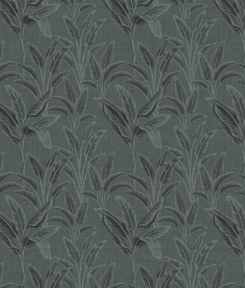 Bladeren behang Banana Breeze, blauw, afwasbaar Bladeren behang Banana Breeze, blauw, afwasbaar