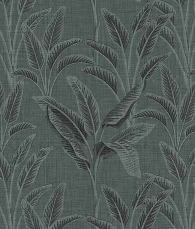 Bladeren behang Banana Breeze, blauw, afwasbaar Bladeren behang Banana Breeze, blauw, afwasbaar