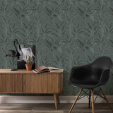 Bladeren behang Banana Breeze, blauw, afwasbaar