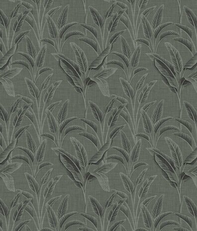 Bladeren behang Banana Breeze, groen, afwasbaar Bladeren behang Banana Breeze, groen, afwasbaar