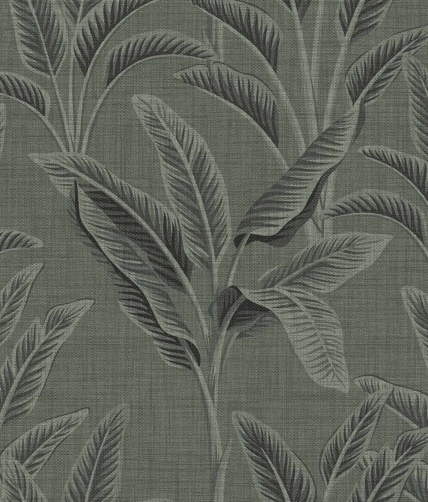 Leaves wallpaper Banana Breeze, green, washable Leaves wallpaper Banana Breeze, green, washable