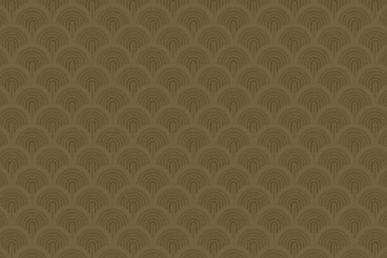 Retro behang Midcentury Curves, bruin, afwasbaar Retro behang Midcentury Curves, bruin, afwasbaar