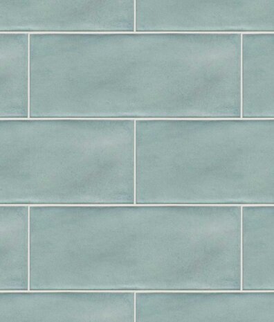 Behang Heavenly Blue Tiles, blauw, afwasbaar Behang Heavenly Blue Tiles, blauw, afwasbaar