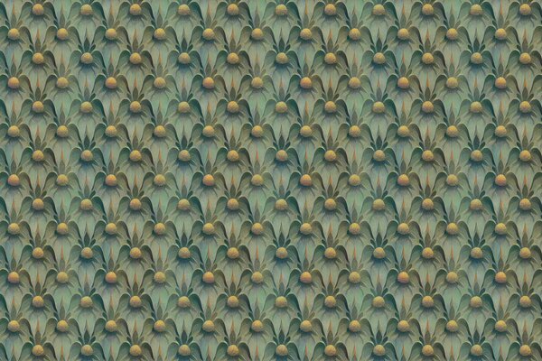 Floral wallpaper Blossom Medley, green, washable