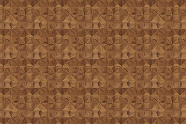 Behang hout Geometric Wood, bruin, afwasbaar