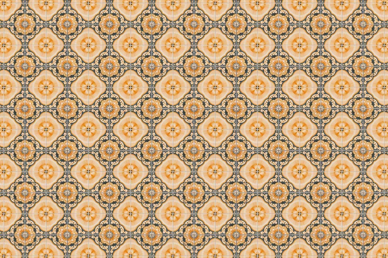 Wallpaper Sunny Portuguese Tiles, yellow, washable