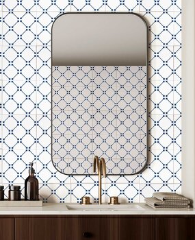 Behang Lisbon Style Tiles, wit, afwasbaar Behang Lisbon Style Tiles, wit, afwasbaar