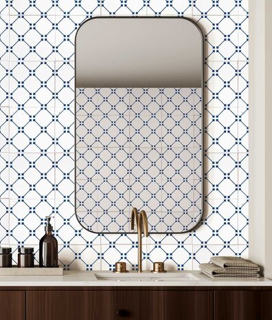 Wallpaper Lisbon Style Tiles, white, washable