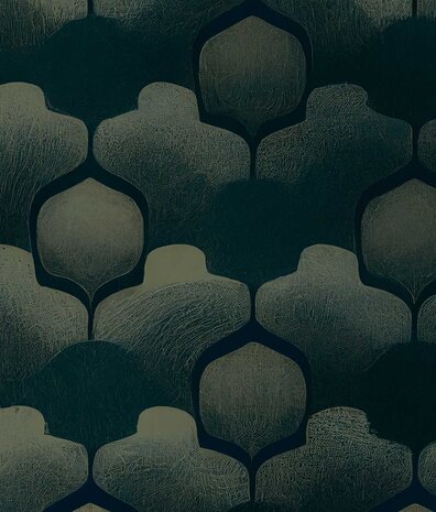 Retro-Tapete Vintage Shapes, blau, waschbar Retro-Tapete Vintage Shapes, blau, waschbar