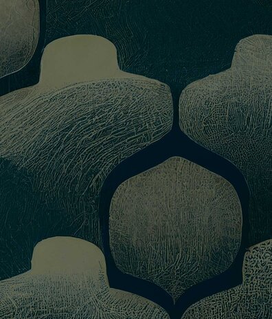 Retro-Tapete Vintage Shapes, blau, waschbar Retro-Tapete Vintage Shapes, blau, waschbar