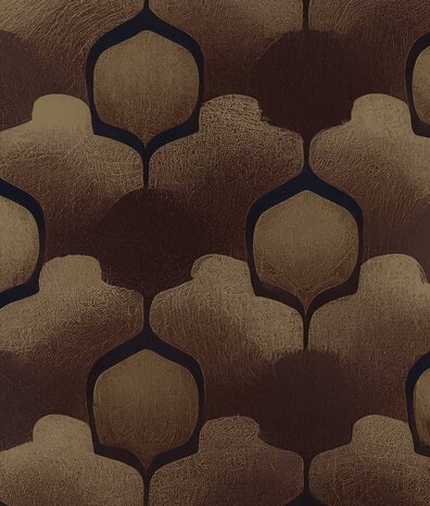 Retro wallpaper Vintage Shapes, brown, washable Retro wallpaper Vintage Shapes, brown, washable