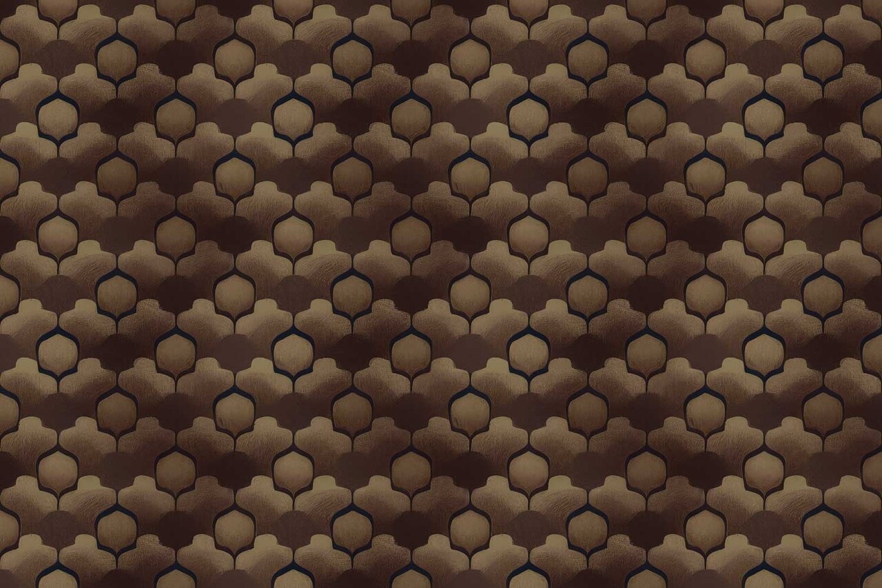 Retro wallpaper Vintage Shapes, brown, washable Retro wallpaper Vintage Shapes, brown, washable