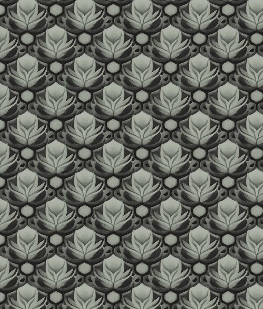 Wallpaper Aqua Lily Dreams, black, washable Wallpaper Aqua Lily Dreams, black, washable