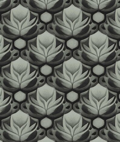 Wallpaper Aqua Lily Dreams, black, washable Wallpaper Aqua Lily Dreams, black, washable