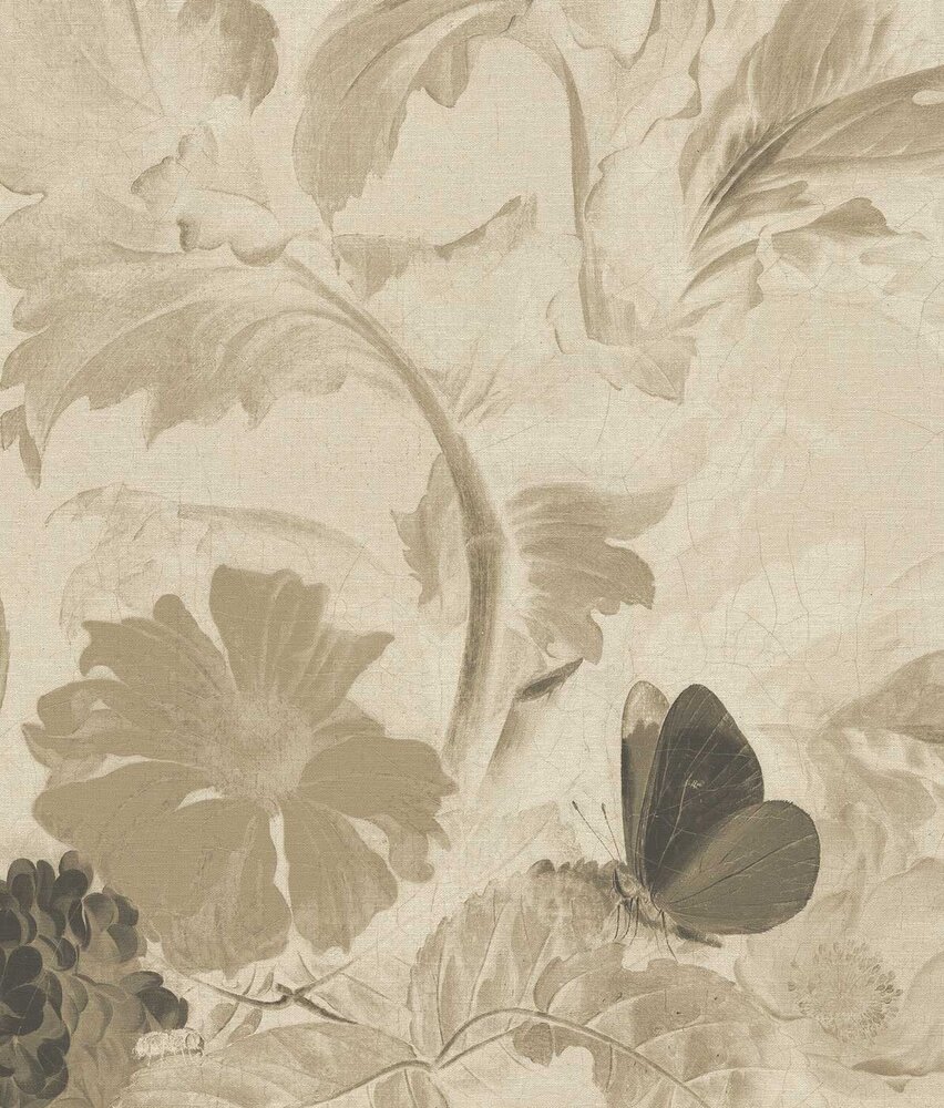 Vintage bloemen behang Fresco Flowers, afwasbaar Vintage bloemen behang Fresco Flowers, afwasbaar