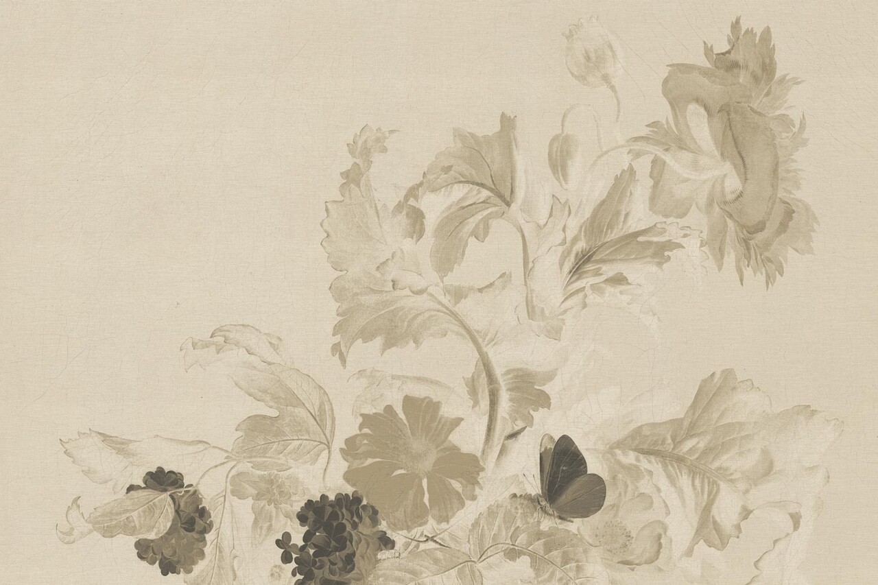 Vintage floral wallpaper Fresco Flowers, washable Vintage floral wallpaper Fresco Flowers, washable